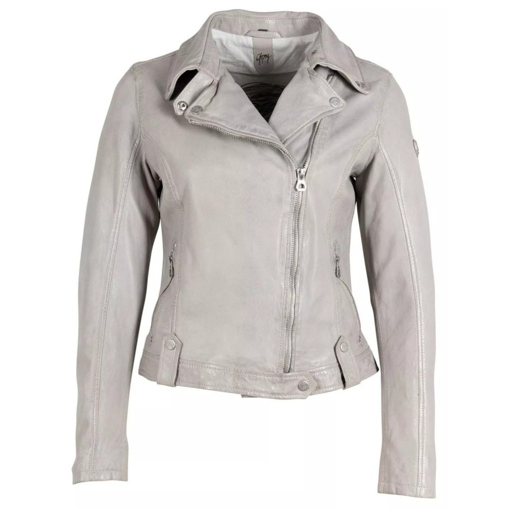 Geaca de Piele Dama Gipsy Gri Argintiu GWFaye Geaca de Piele Dama Gipsy Gri Argintiu GWFaye - readytowear.ro