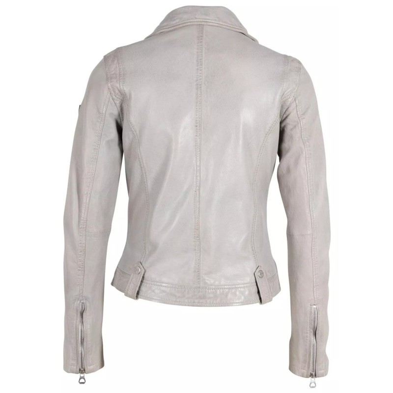 Geaca de Piele Dama Gipsy Gri Argintiu GWFaye – IMBRACAMINTE