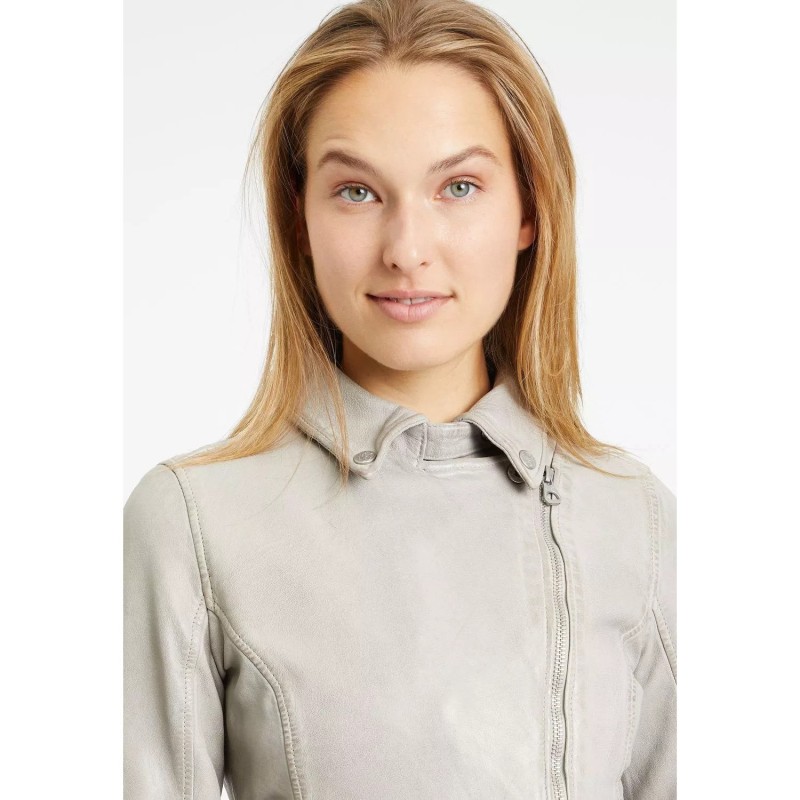 Geaca de Piele Dama Gipsy Gri Argintiu GWFaye – IMBRACAMINTE