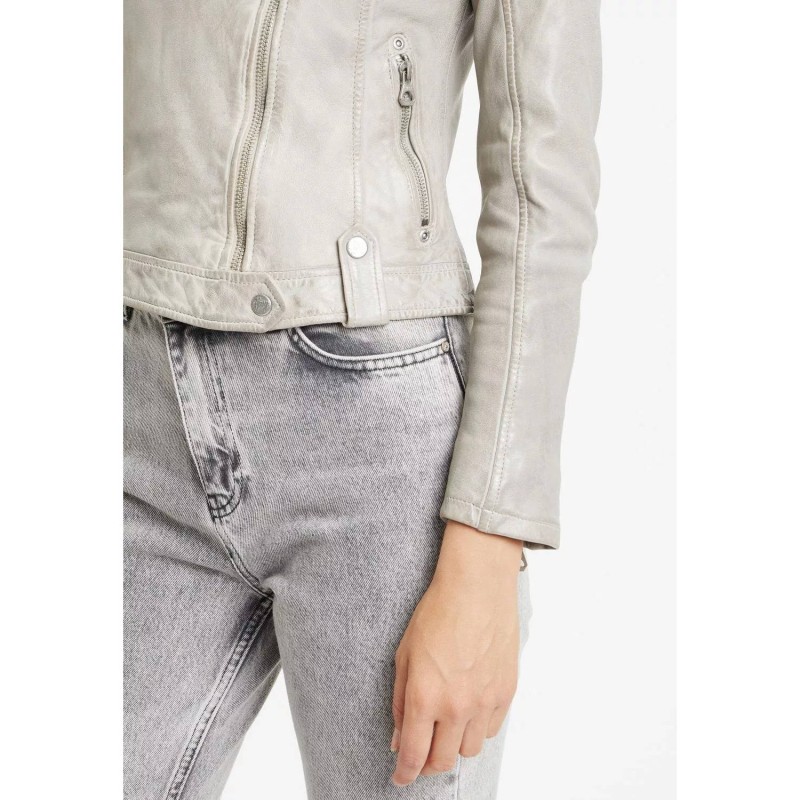 Geaca de Piele Dama Gipsy Gri Argintiu GWFaye – IMBRACAMINTE