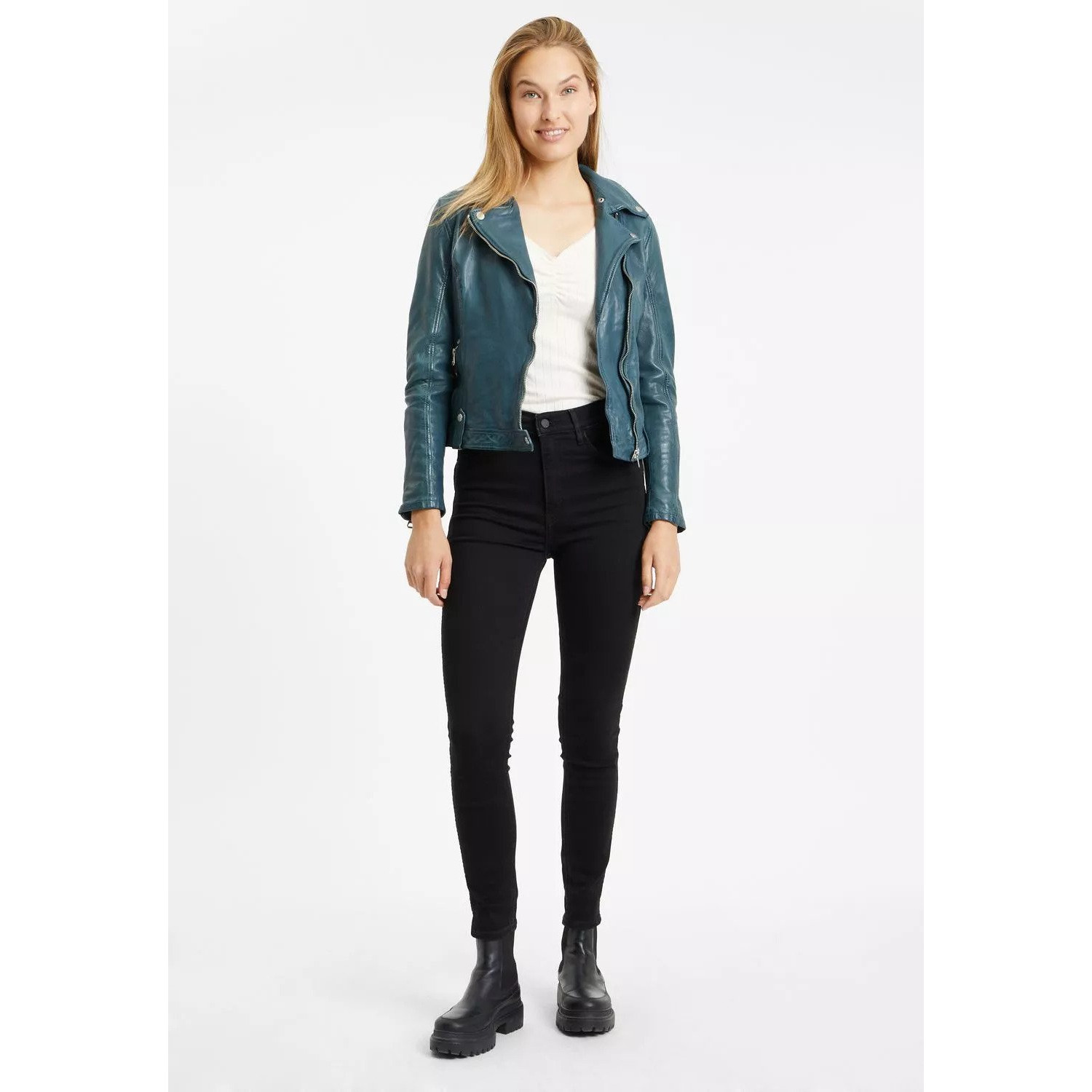 Geaca de Piele Dama Gipsy Verde GWFaye – IMBRACAMINTE