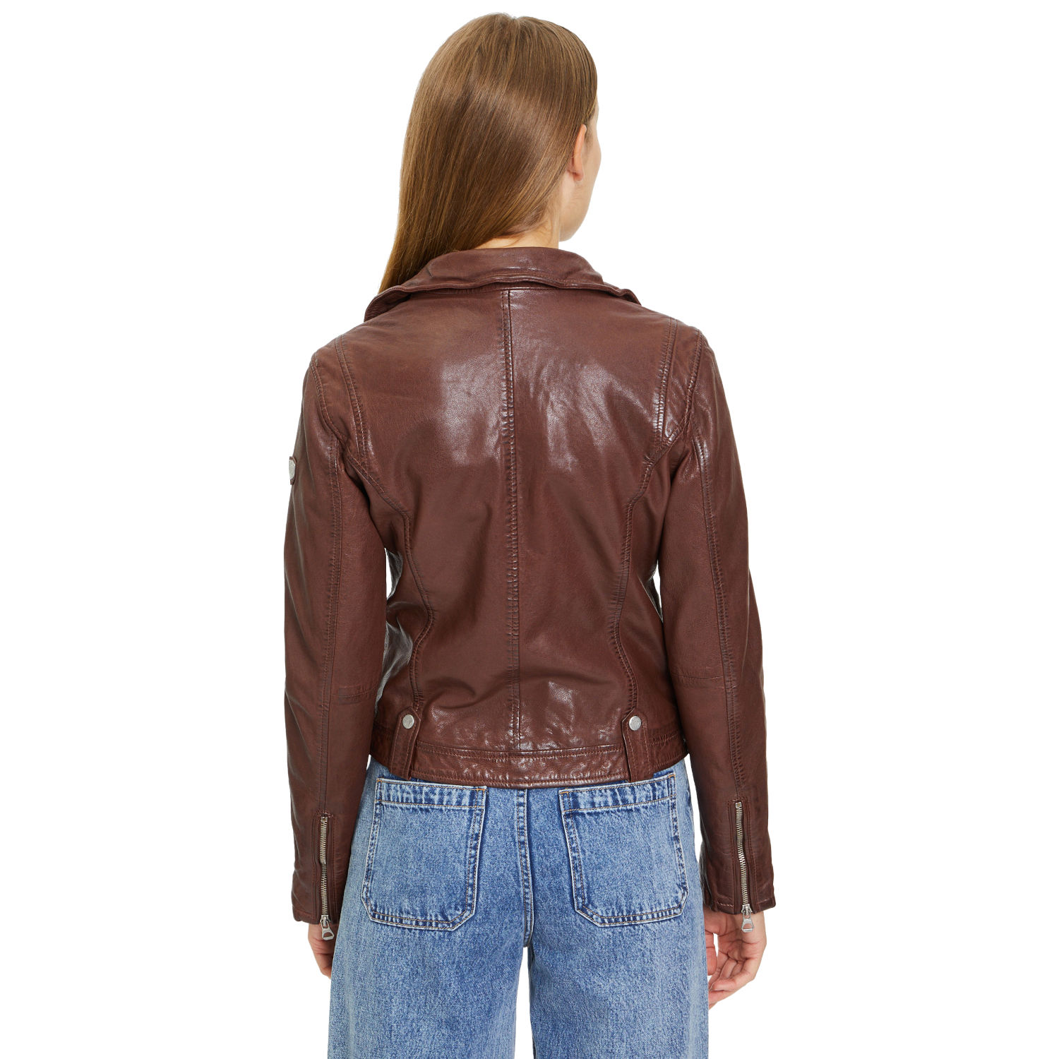 Geaca de Piele Dama Gipsy Castanie GWFaye – IMBRACAMINTE