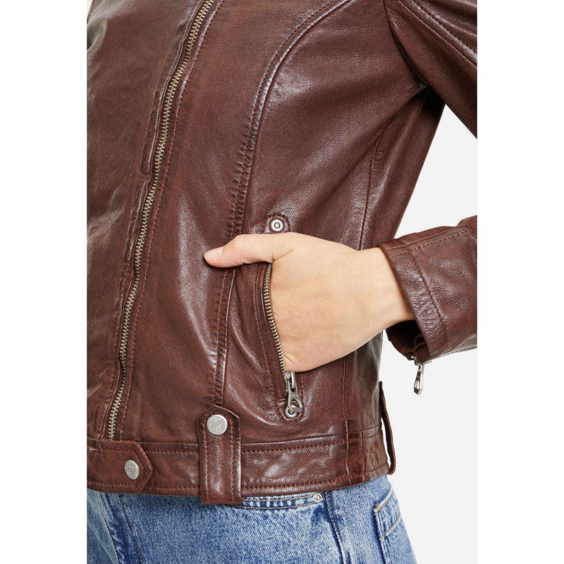 Geaca de Piele Dama Gipsy Castanie GWFaye – Black Friday Geaca de Piele Dama Gipsy Castanie GWFaye – Black Friday