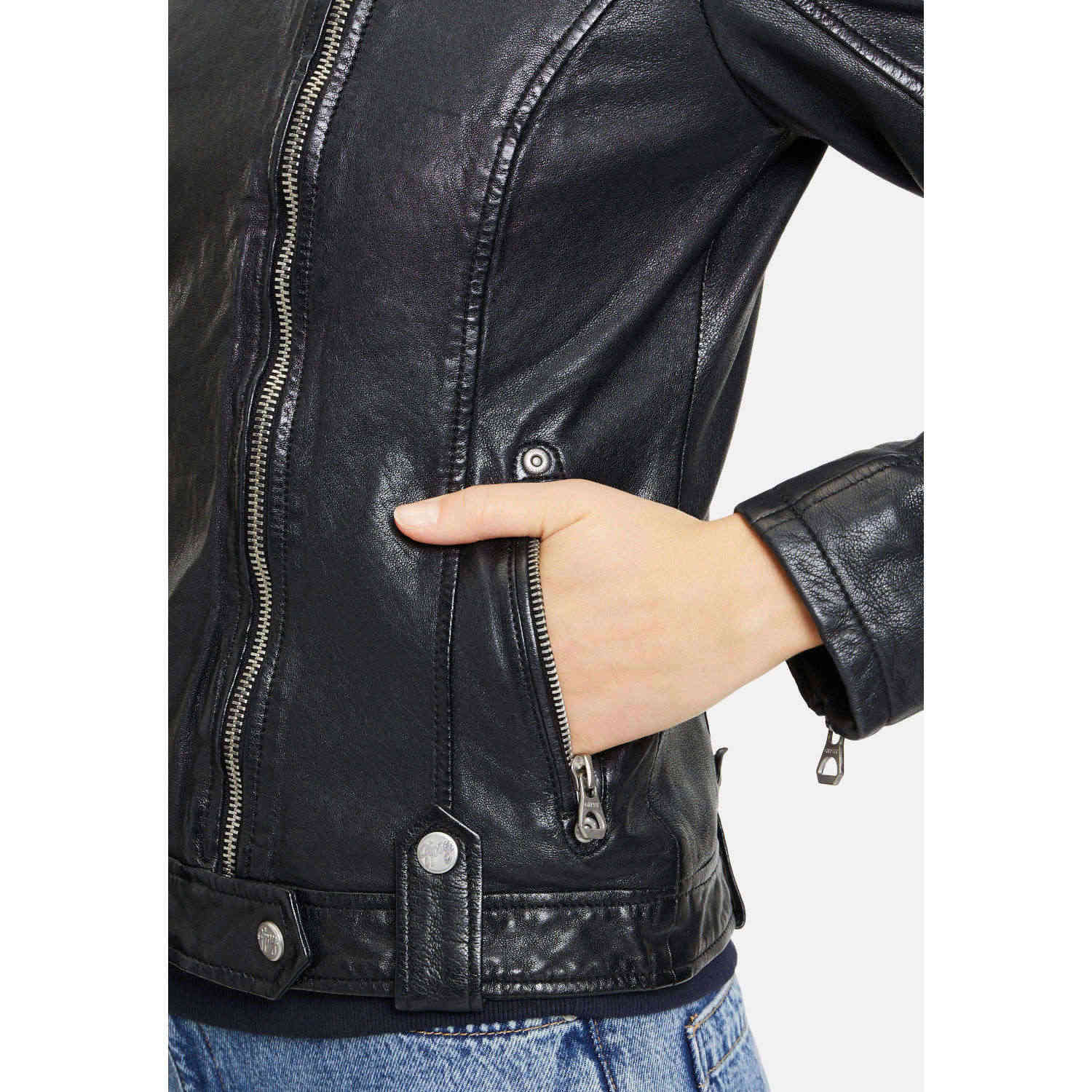 Geaca de Piele Dama Gipsy Neagra GWFaye – IMBRACAMINTE