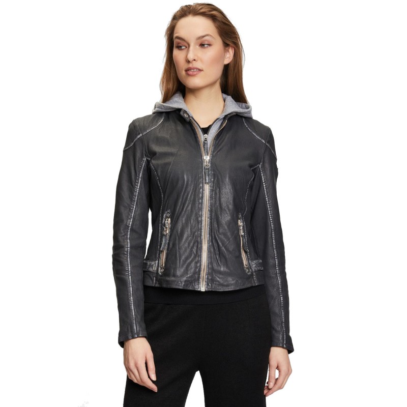 Geaca de Piele Dama Gipsy Negru Grafit GWFinja – IMBRACAMINTE