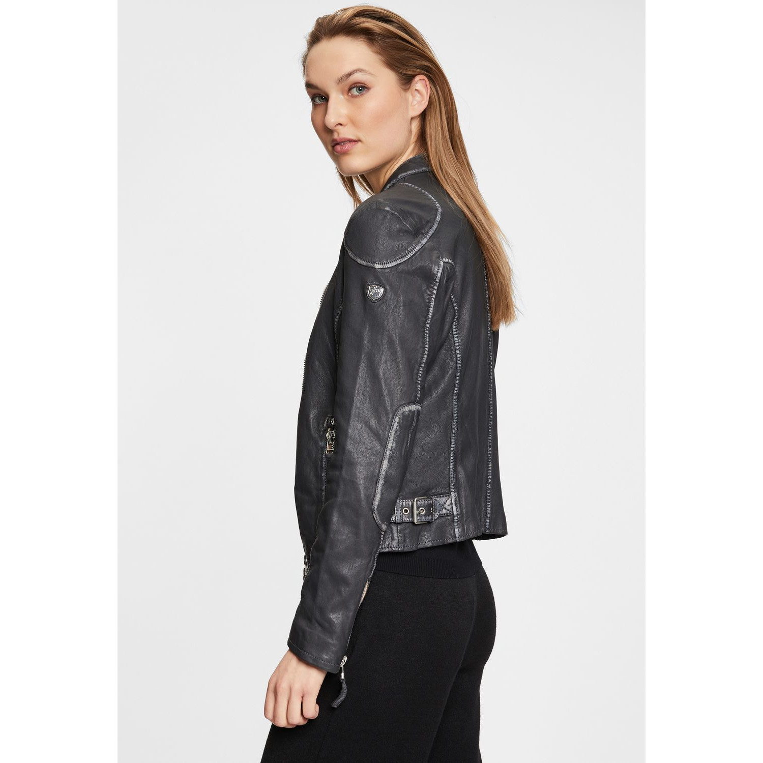 Geaca de Piele Dama Gipsy Negru Grafit GWFinja – IMBRACAMINTE Geaca de Piele Dama Gipsy Negru Grafit GWFinja – IMBRACAMINTE