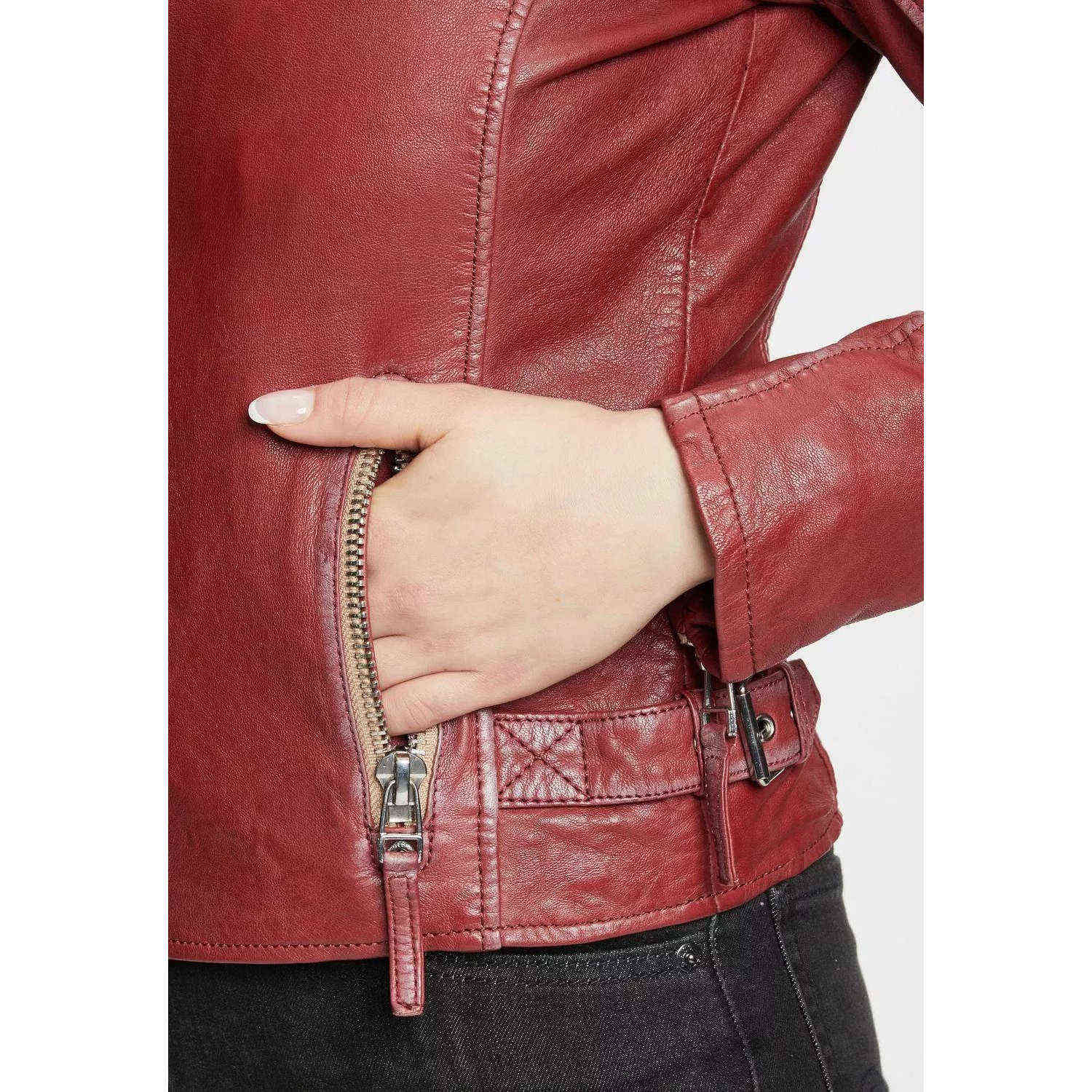 Geaca de Piele Dama Gipsy Rosu Caramiziu GWFinja – IMBRACAMINTE Geaca de Piele Dama Gipsy Rosu Caramiziu GWFinja – IMBRACAMINTE