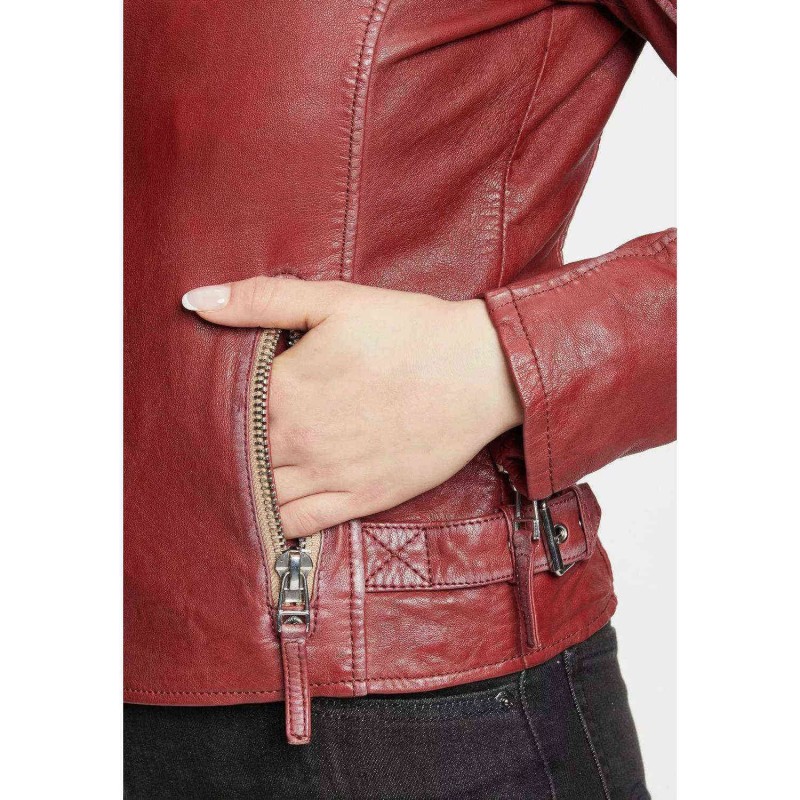 Geaca de Piele Dama Gipsy Rosu Caramiziu GWFinja – IMBRACAMINTE Geaca de Piele Dama Gipsy Rosu Caramiziu GWFinja – IMBRACAMINTE