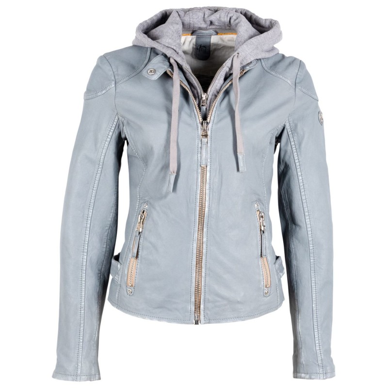 Geaca de Piele Dama Gipsy Albastru Prafuit GWFinja – IMBRACAMINTE