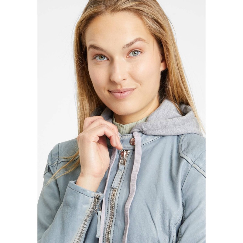 Geaca de Piele Dama Gipsy Albastru Prafuit GWFinja – IMBRACAMINTE