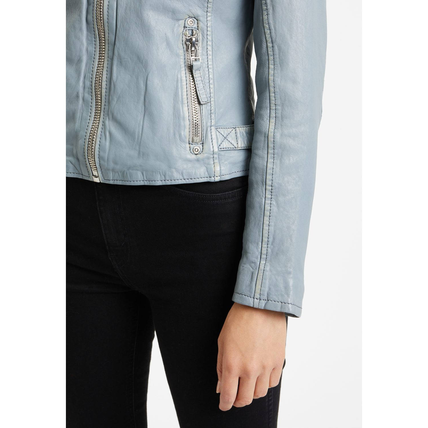 Geaca de Piele Dama Gipsy Albastru Prafuit GWFinja – IMBRACAMINTE