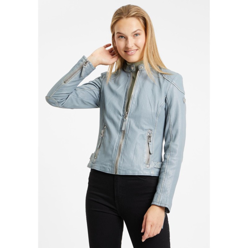 Geaca de Piele Dama Gipsy Albastru Prafuit GWFinja – IMBRACAMINTE