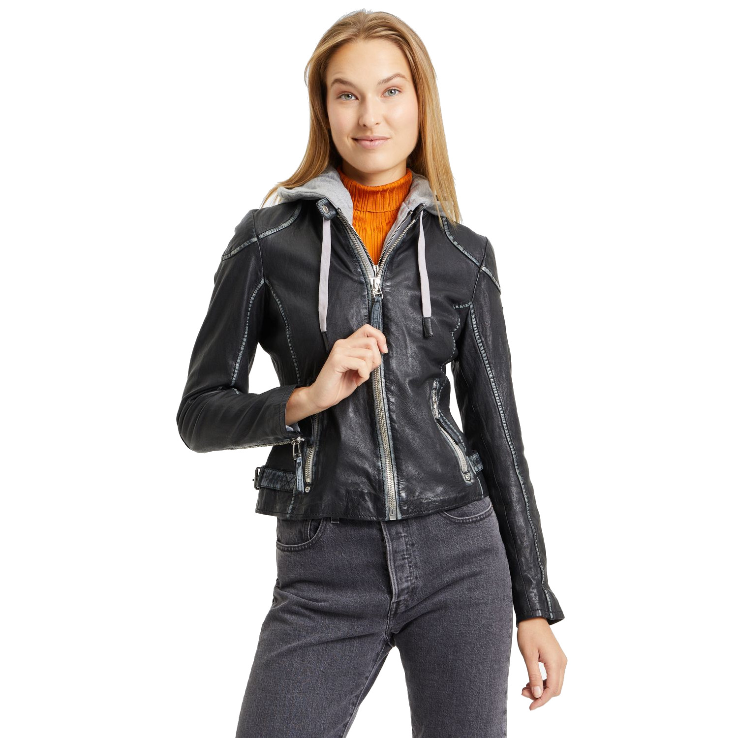 Geaca de Piele Dama Gipsy Neagra GWFinja – IMBRACAMINTE Geaca de Piele Dama Gipsy Neagra GWFinja – IMBRACAMINTE