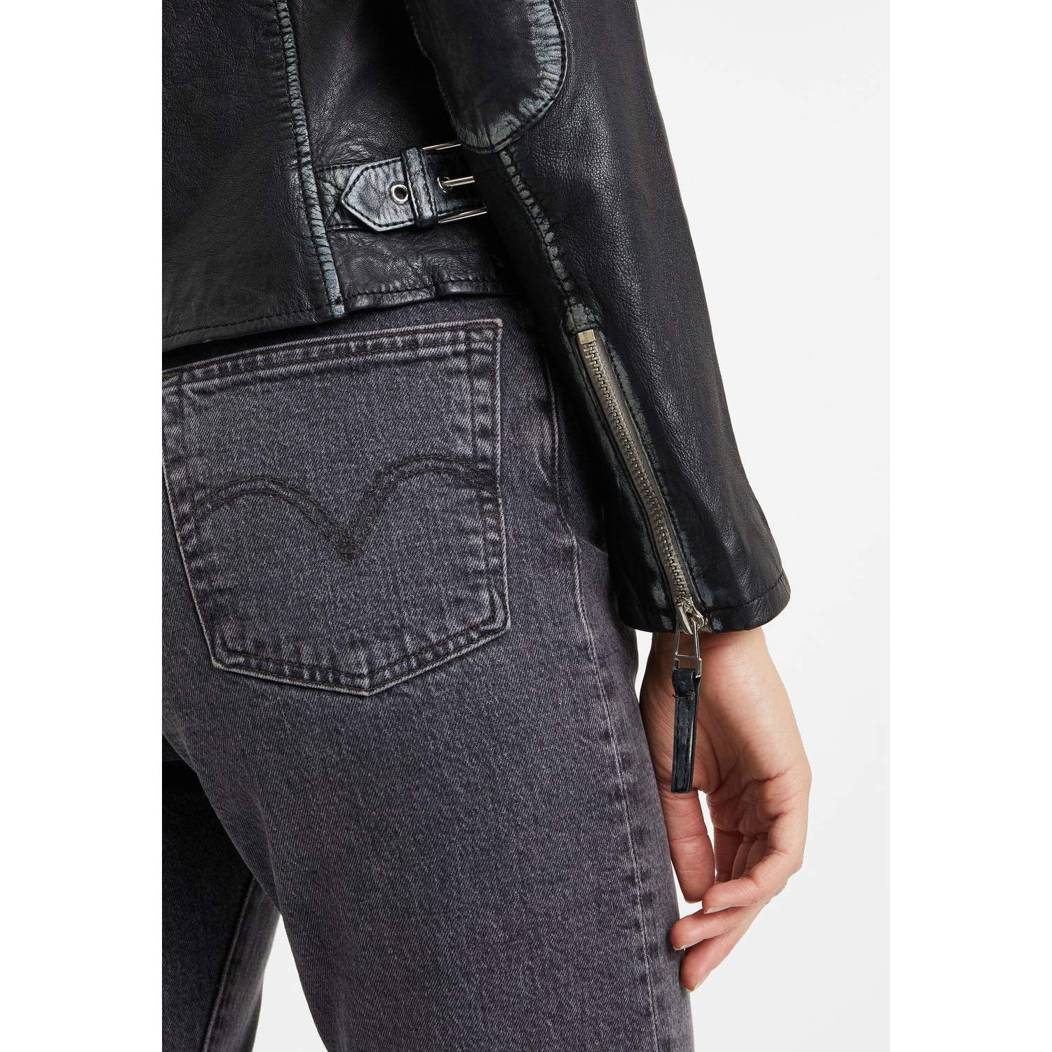 Geaca de Piele Dama Gipsy Neagra GWFinja – IMBRACAMINTE