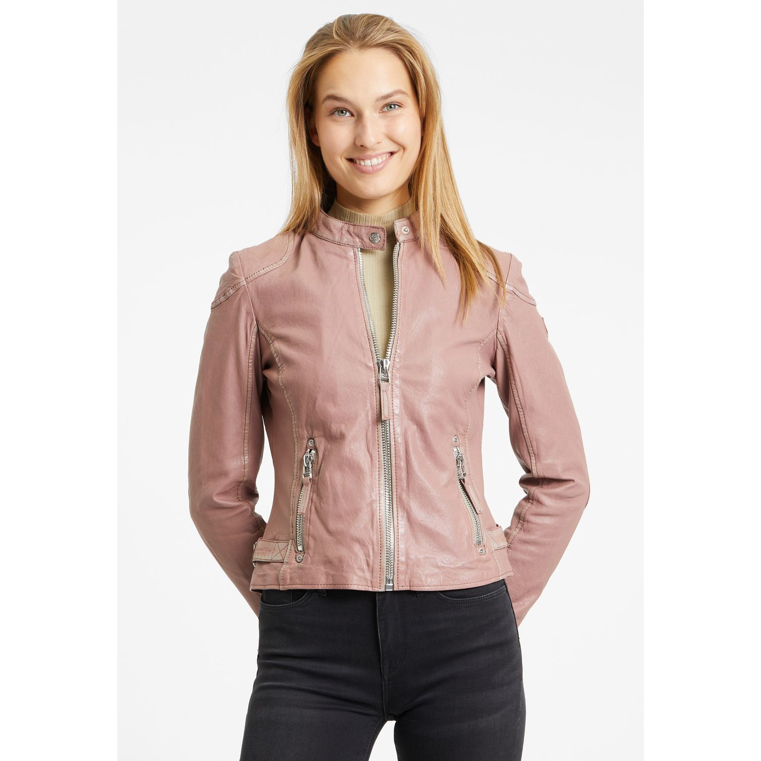 Geaca de Piele Dama Gipsy Roz Prafuit GWFinja – IMBRACAMINTE