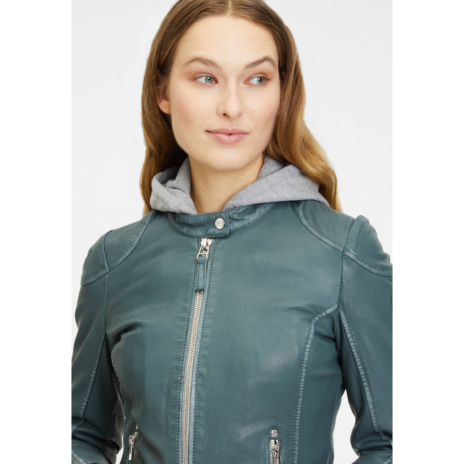 Geaca de Piele Dama Gipsy Verde GWFinja – IMBRACAMINTE