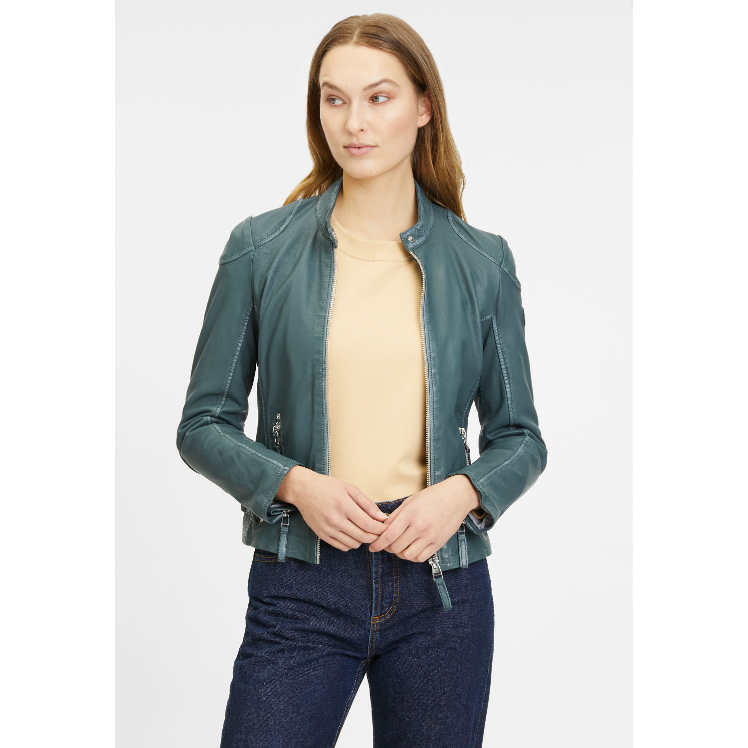 Geaca de Piele Dama Gipsy Verde GWFinja – IMBRACAMINTE