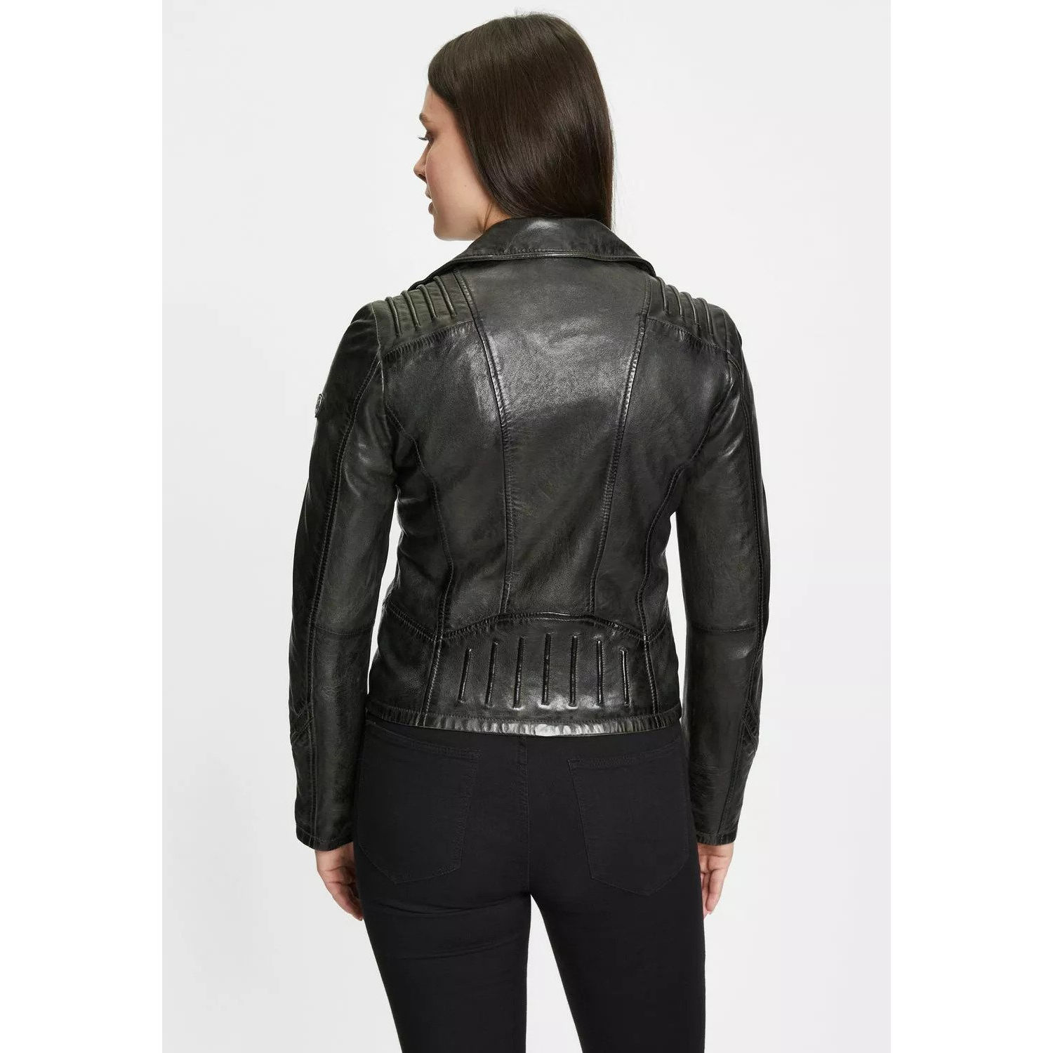 Geaca de Piele Dama Gipsy Verde Inchis GWFlori – Black Friday