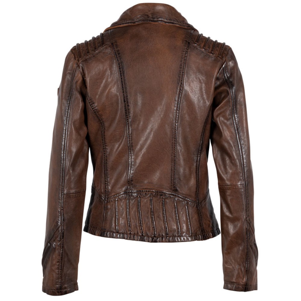 Geaca de Piele Dama Gipsy Coniac Inchis GWFlori Geaca de Piele Dama Gipsy Coniac Inchis GWFlori - readytowear.ro