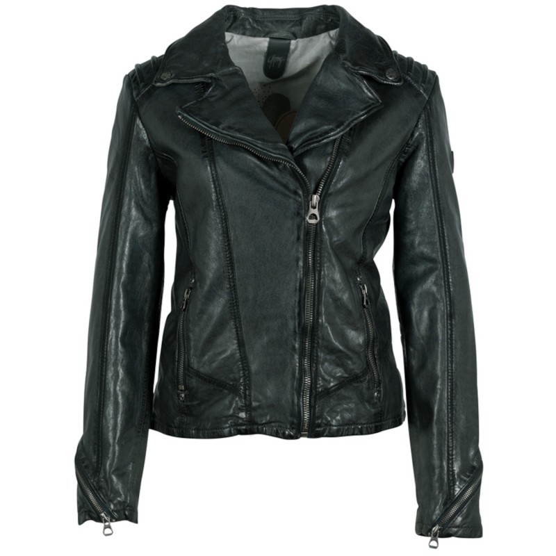 Geaca de Piele Dama Gipsy Verde Inchis GWFlori – IMBRACAMINTE