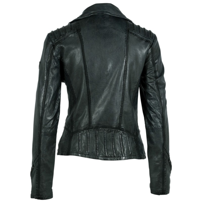 Geaca de Piele Dama Gipsy Verde Inchis GWFlori – IMBRACAMINTE