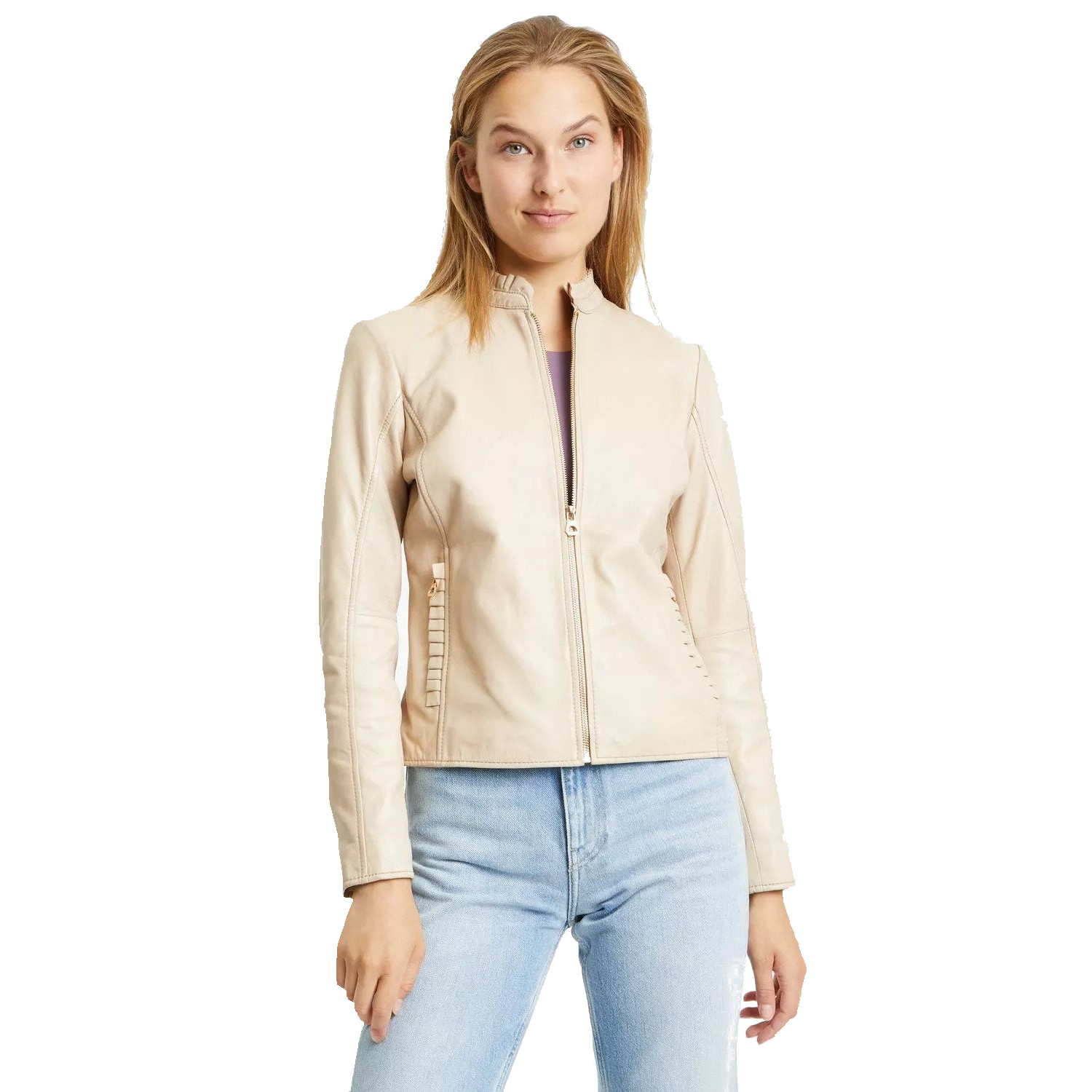 Geaca de Piele Dama Gipsy Bej Deschis GWGalina – IMBRACAMINTE Geaca de Piele Dama Gipsy Bej Deschis GWGalina – IMBRACAMINTE