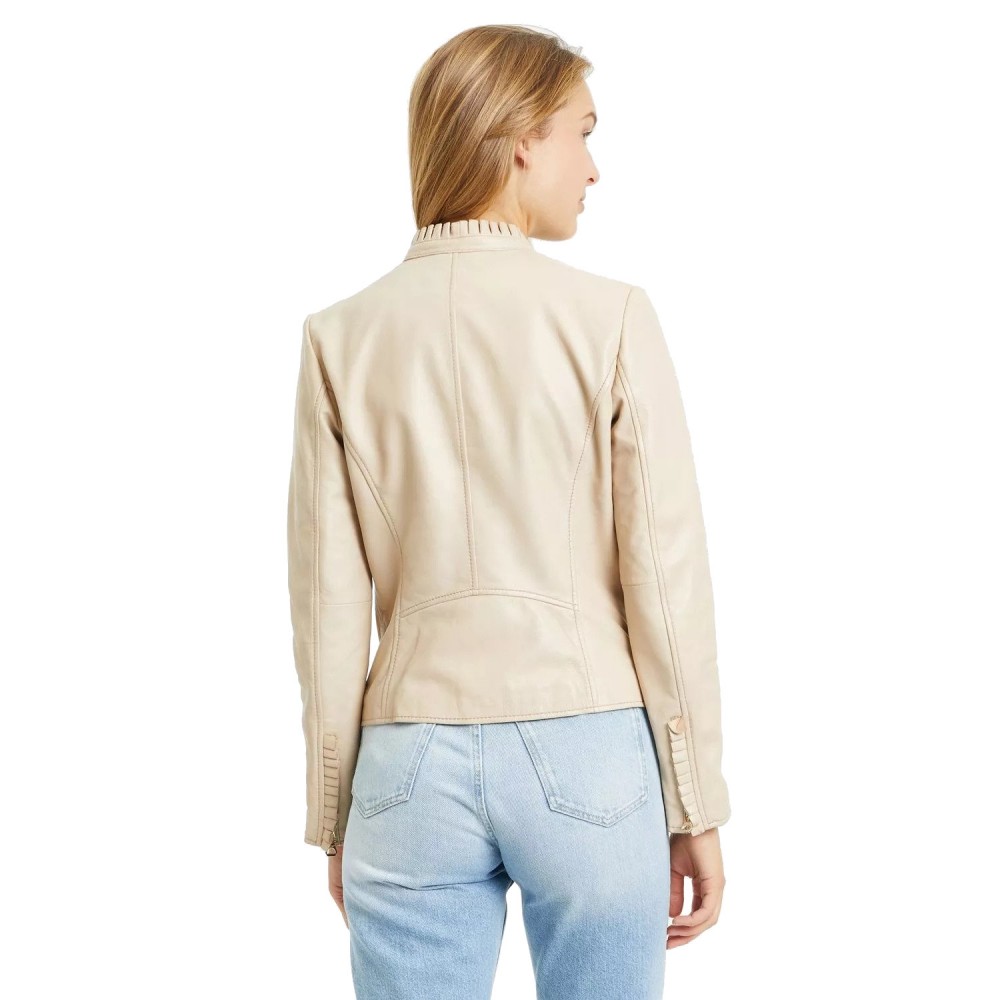 Geaca de Piele Dama Gipsy Bej Deschis GWGalina Geaca de Piele Dama Gipsy Bej Deschis GWGalina - readytowear.ro