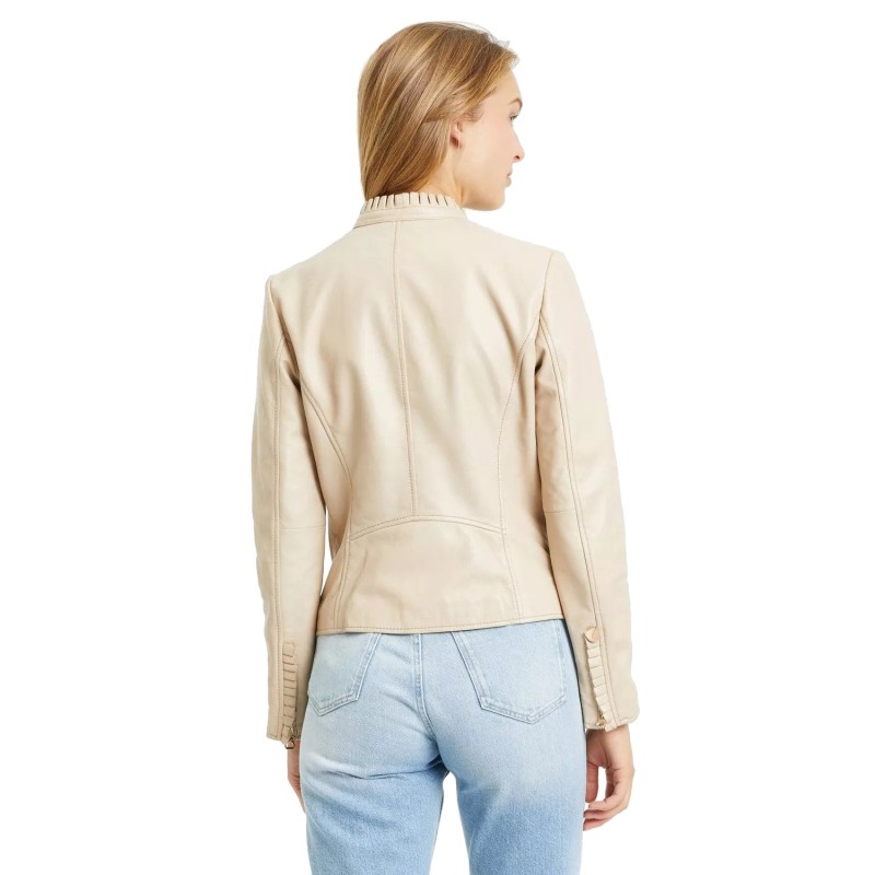 Geaca de Piele Dama Gipsy Bej Deschis GWGalina – IMBRACAMINTE