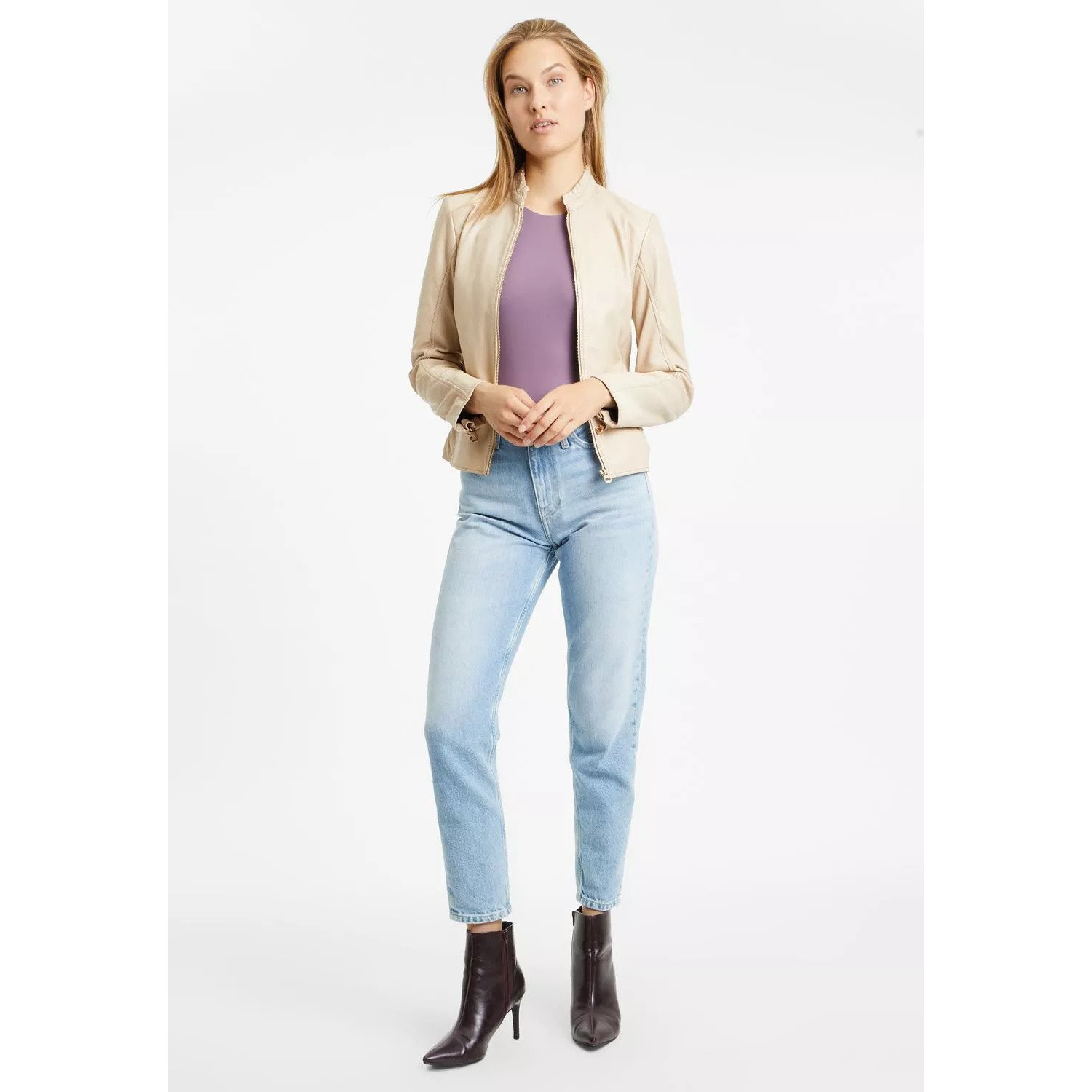 Geaca de Piele Dama Gipsy Bej Deschis GWGalina – IMBRACAMINTE Geaca de Piele Dama Gipsy Bej Deschis GWGalina – IMBRACAMINTE