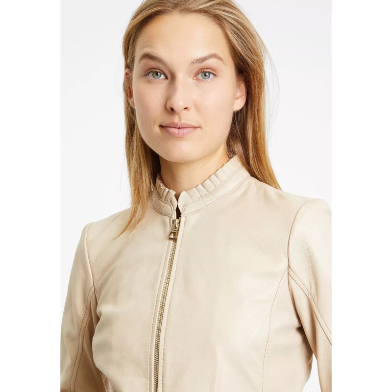 Geaca de Piele Dama Gipsy Bej Deschis GWGalina – IMBRACAMINTE