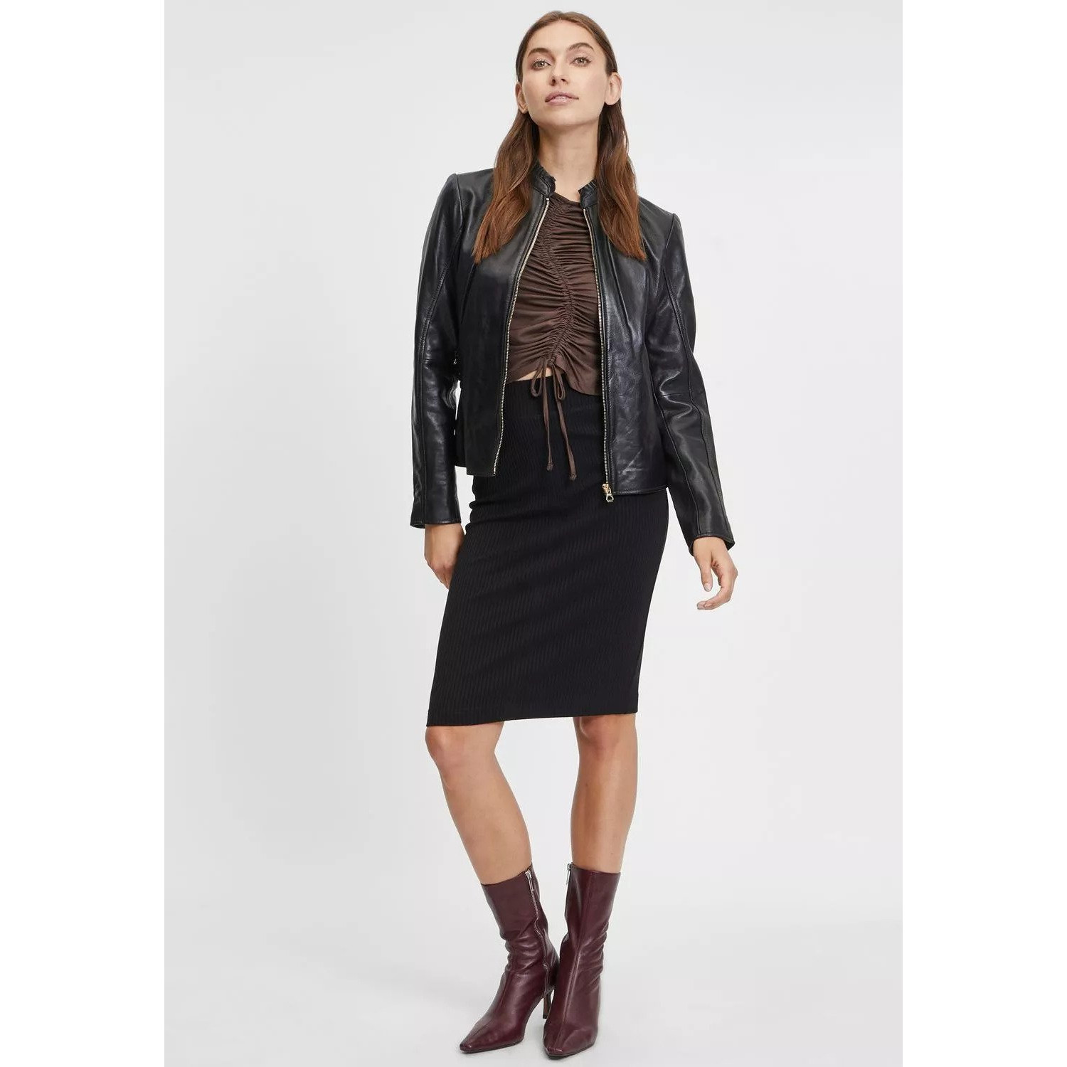 Geaca de Piele Dama Gipsy Neagra GWGalina – IMBRACAMINTE