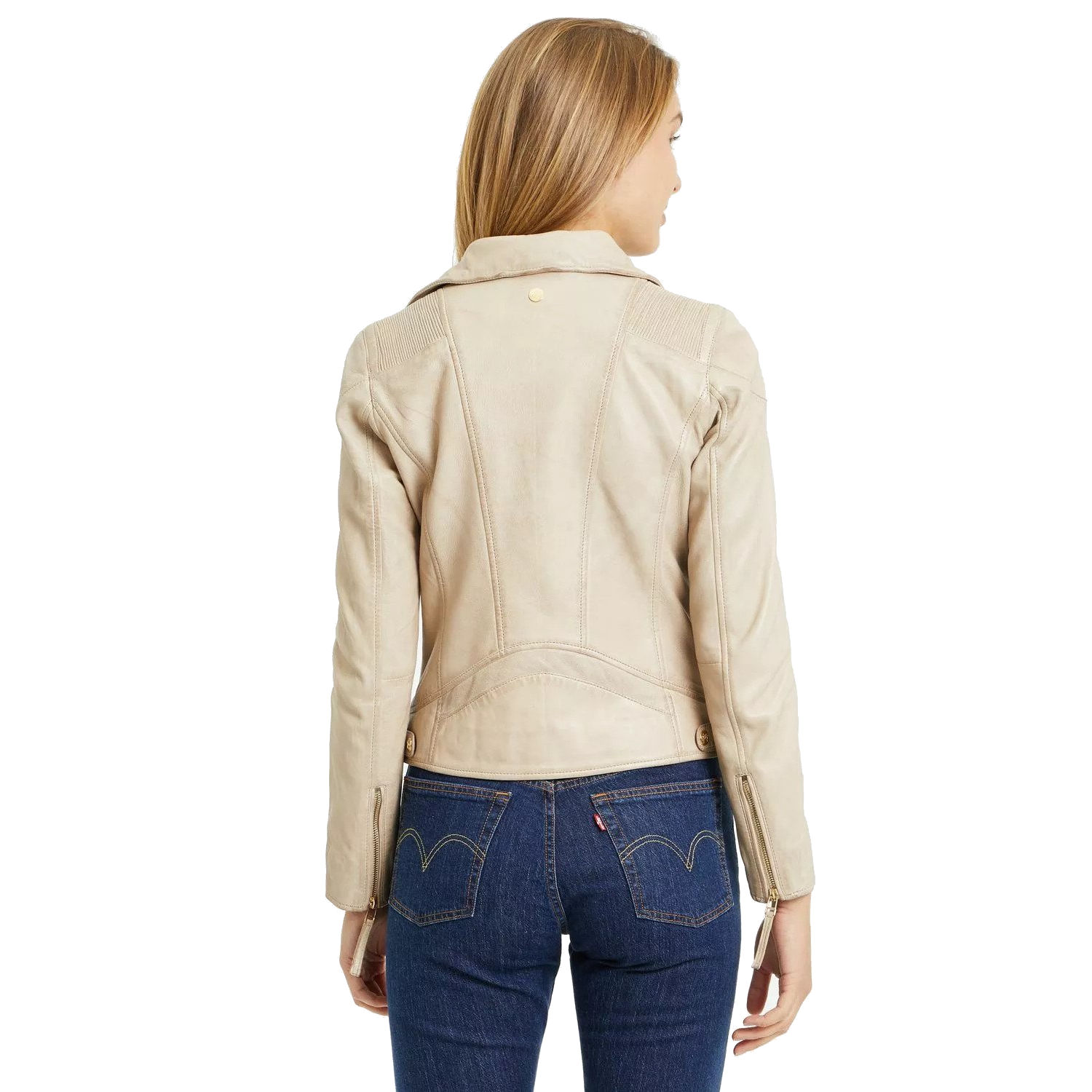 Geaca de Piele Dama Gipsy Bej Deschis GWHazil – IMBRACAMINTE