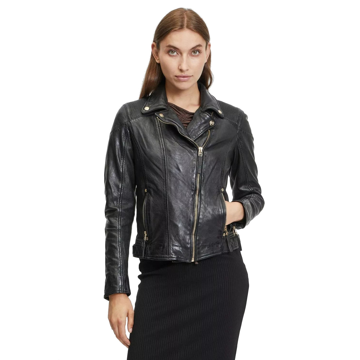 Geaca de Piele Dama Gipsy Neagra GWHazil – IMBRACAMINTE