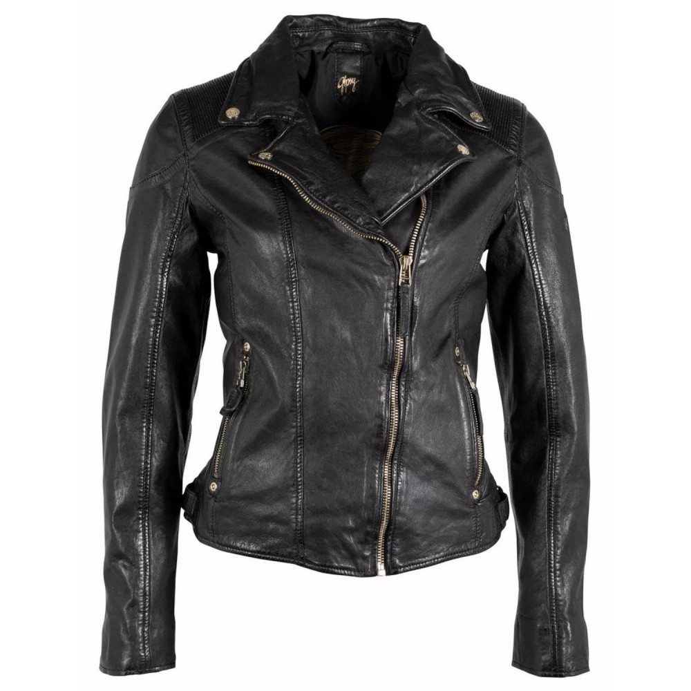 Geaca de Piele Dama Gipsy Neagra GWHazil Geaca de Piele Dama Gipsy Neagra GWHazil - readytowear.ro
