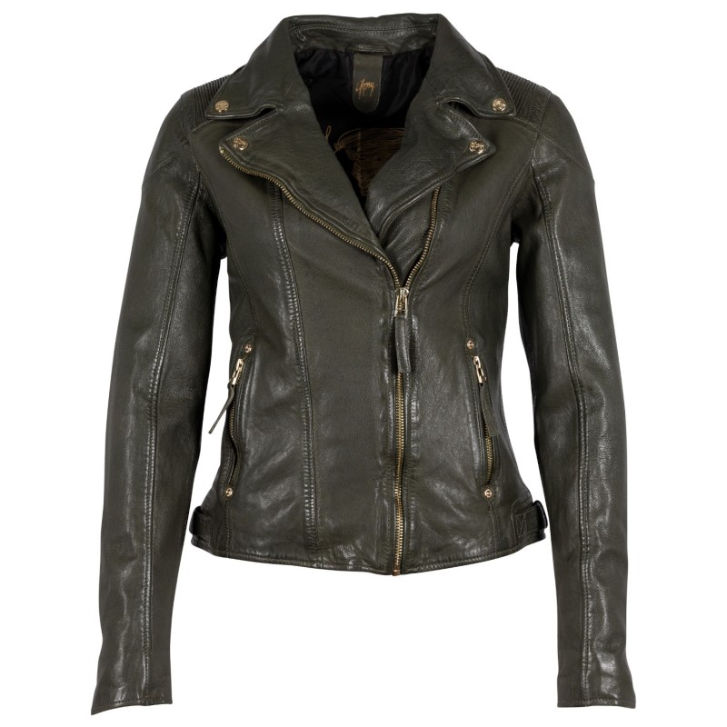 Geaca de Piele Dama Gipsy Verde Inchis GWHazil – Black Friday Geaca de Piele Dama Gipsy Verde Inchis GWHazil – Black Friday