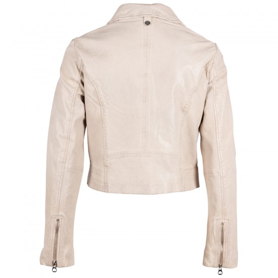 Geaca de Piele Dama Gipsy Alb Murdar GWJella