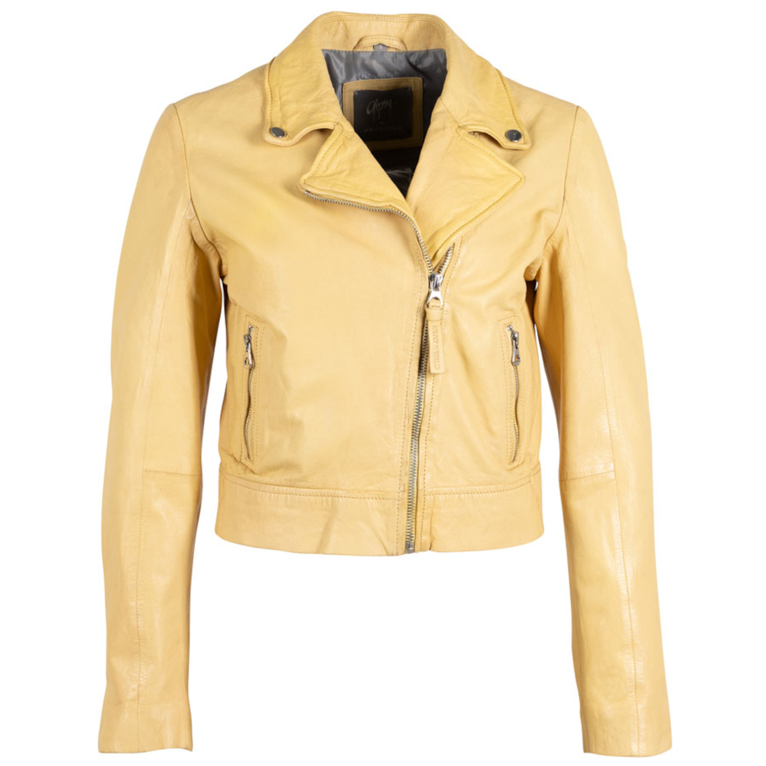 Geaca de Piele Dama Gipsy Galben Deschis GWJella – Geci de Piele Geaca de Piele Dama Gipsy Galben Deschis GWJella – Geci de Piele