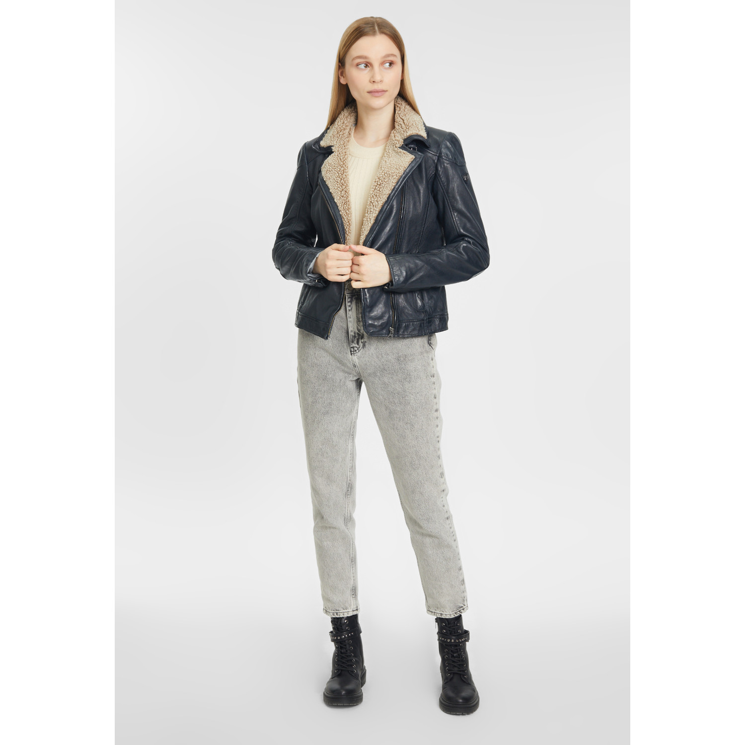 Geaca de Iarna din Piele Dama Gipsy Bleumarin Inchis GWJenja – Black Friday Geaca de Iarna din Piele Dama Gipsy Bleumarin Inchis GWJenja – Black Friday