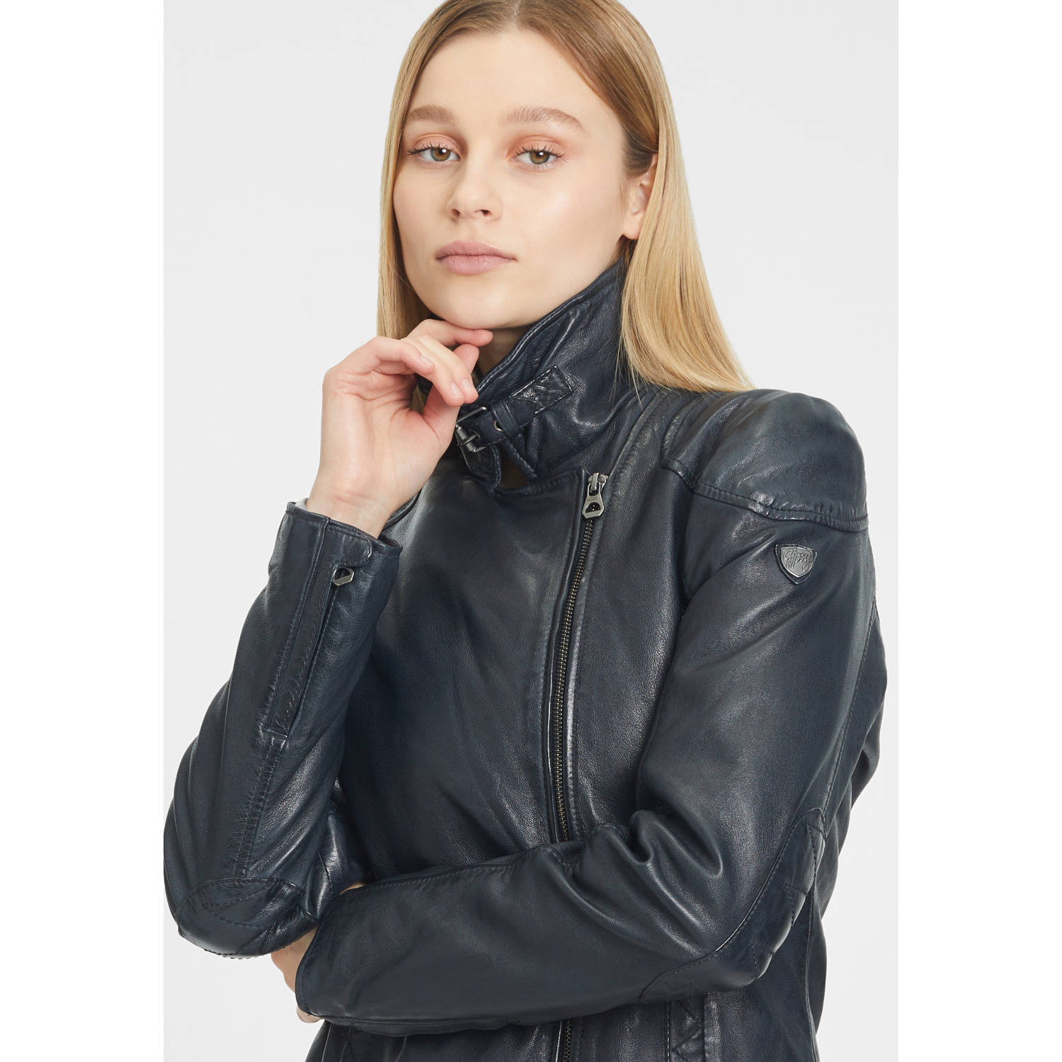 Geaca de Iarna din Piele Dama Gipsy Bleumarin Inchis GWJenja – Black Friday Geaca de Iarna din Piele Dama Gipsy Bleumarin Inchis GWJenja – Black Friday