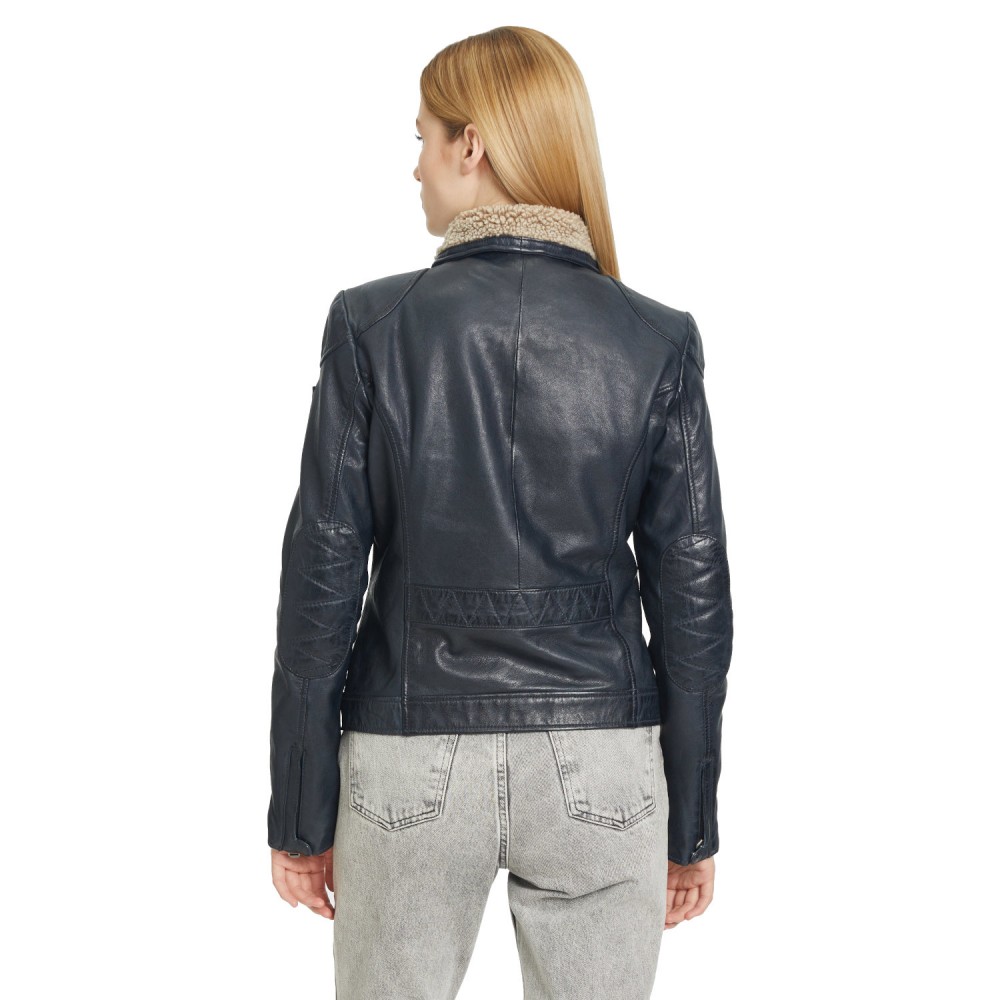 Geaca de Iarna din Piele Dama Gipsy Bleumarin Inchis GWJenja Geaca de Iarna din Piele Dama Gipsy Bleumarin Inchis GWJenja