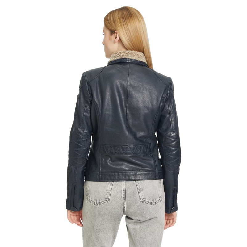 Geaca de Iarna din Piele Dama Gipsy Bleumarin Inchis GWJenja – IMBRACAMINTE