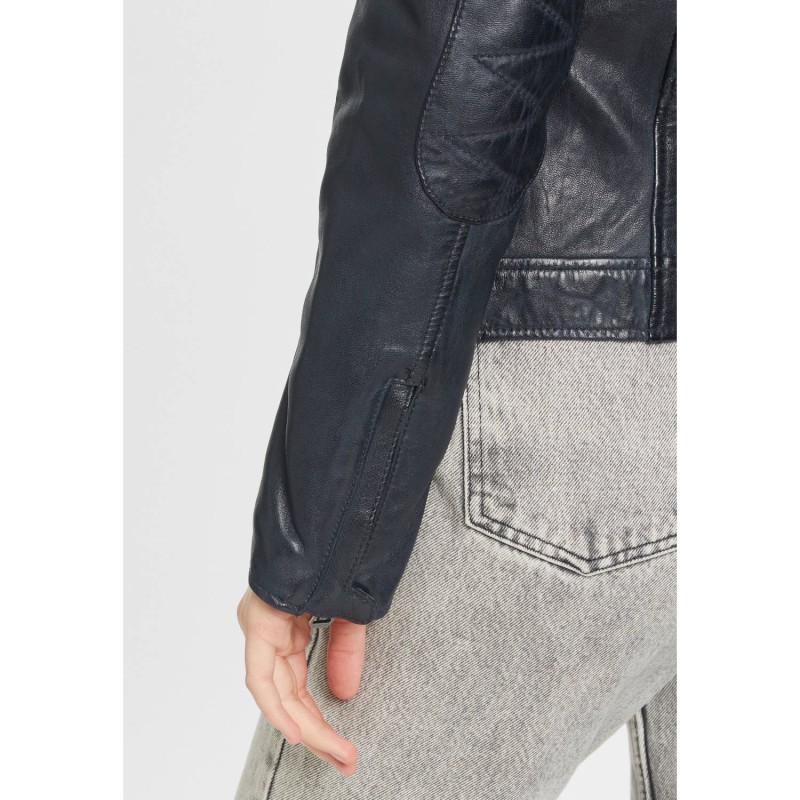 Geaca de Iarna din Piele Dama Gipsy Bleumarin Inchis GWJenja – IMBRACAMINTE