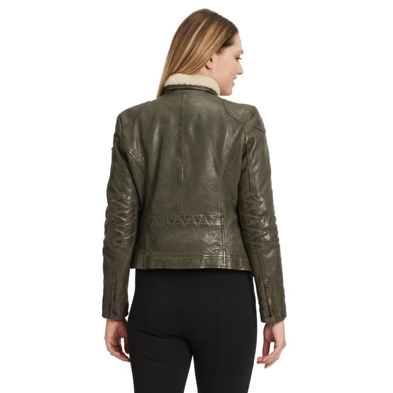 Geaca de Iarna din Piele Dama Gipsy Olive GWJenja – Black Friday