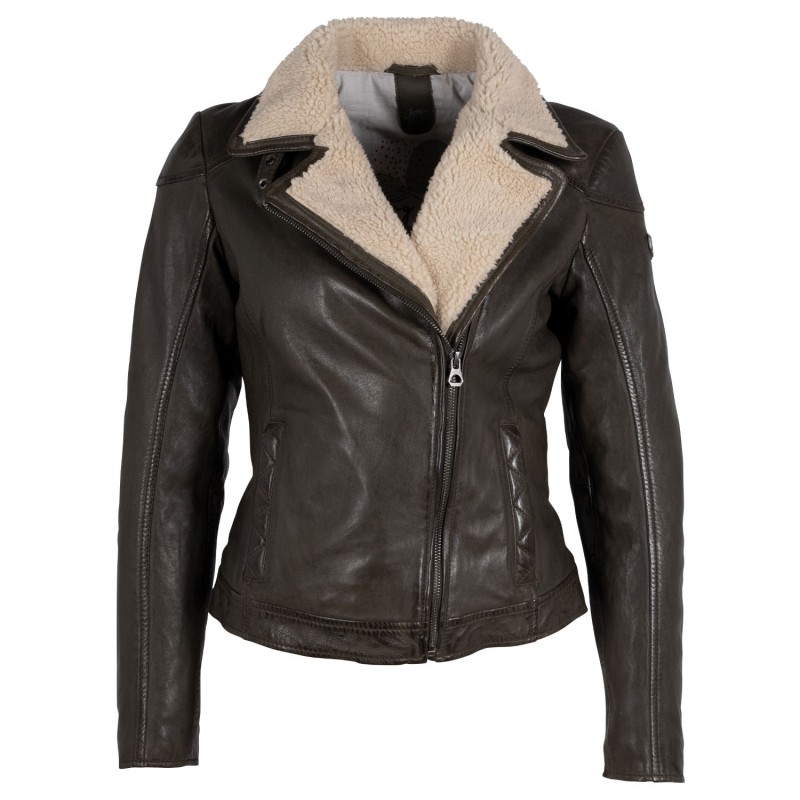 Geaca de Iarna din Piele Dama Gipsy Olive GWJenja – Black Friday