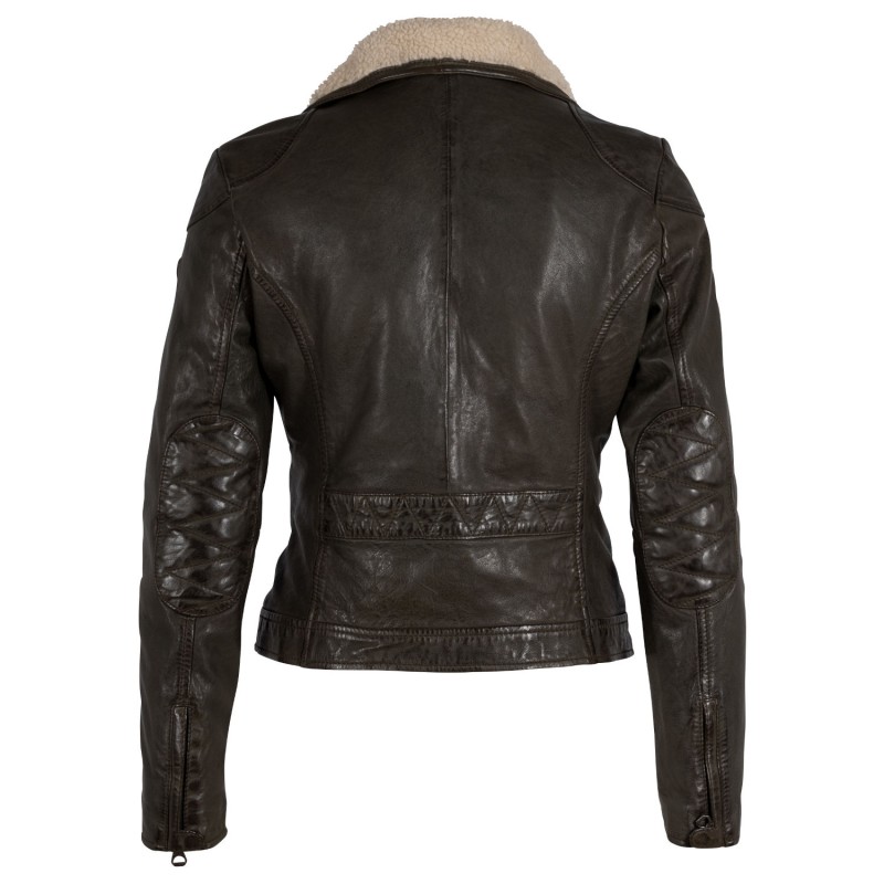 Geaca de Iarna din Piele Dama Gipsy Olive GWJenja – Black Friday