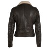 Geaca de Iarna din Piele Dama Gipsy Olive GWJenja – Black Friday