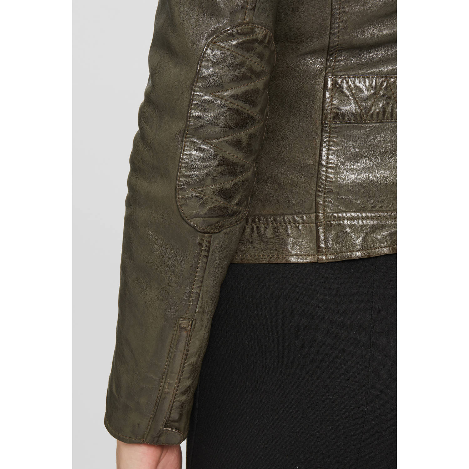 Geaca de Iarna din Piele Dama Gipsy Olive GWJenja – Black Friday