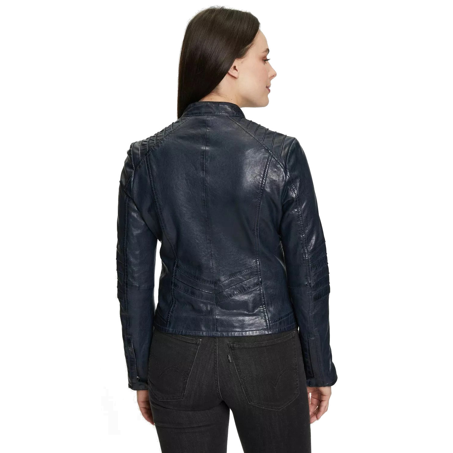 Geaca de Piele Dama Gipsy Bleumarin GWJetti – IMBRACAMINTE