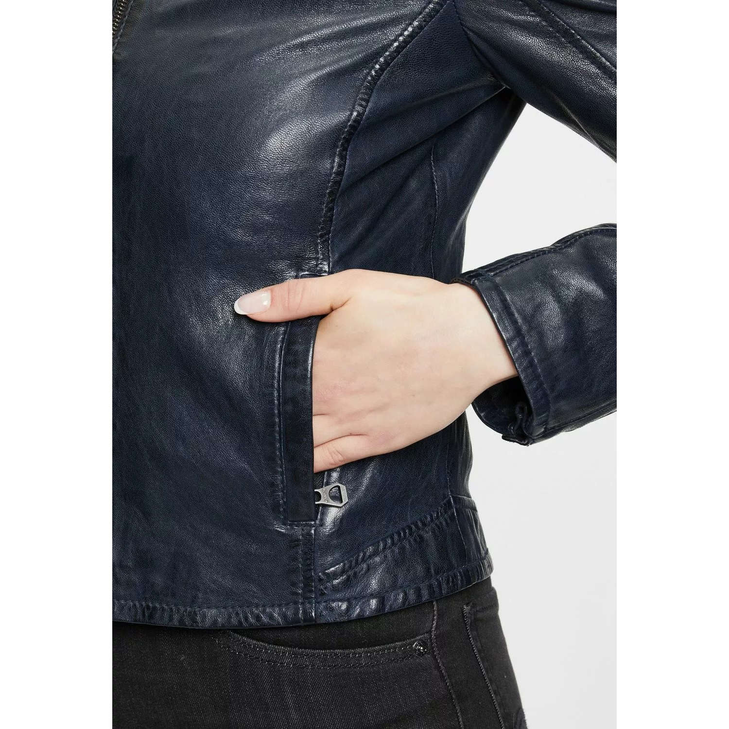 Geaca de Piele Dama Gipsy Bleumarin GWJetti – IMBRACAMINTE