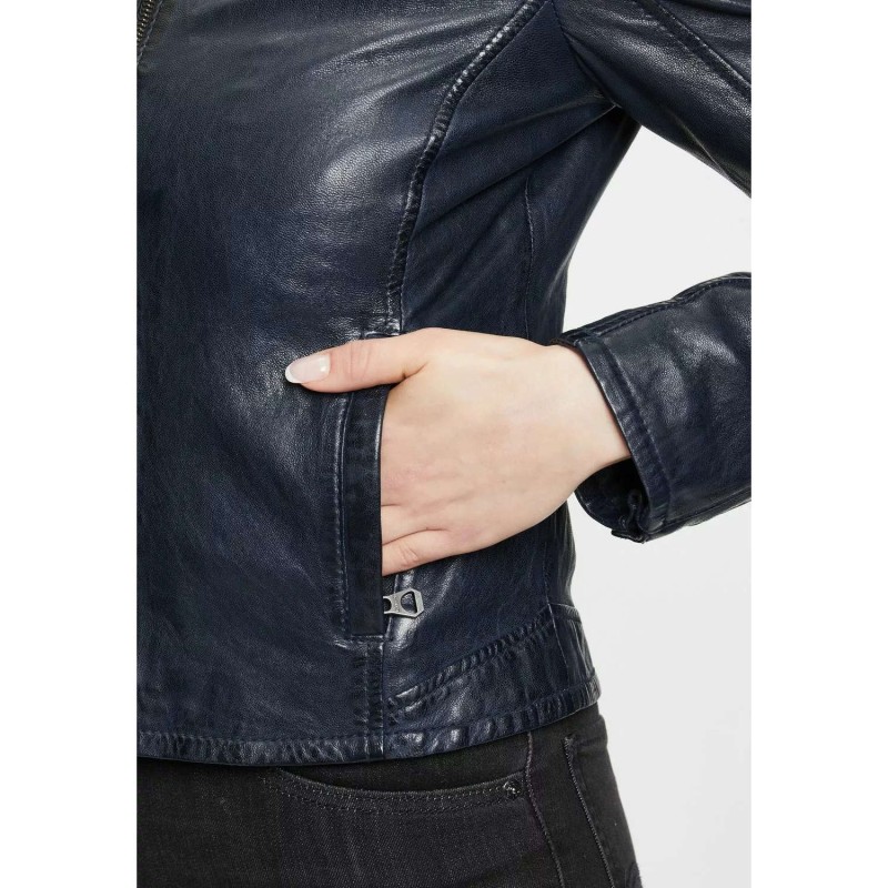 Geaca de Piele Dama Gipsy Bleumarin GWJetti – IMBRACAMINTE